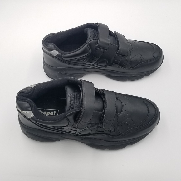 Propet Stability Walker Black Leather Sneaker Shoe 7.5 Men - Picture 3 of 8
